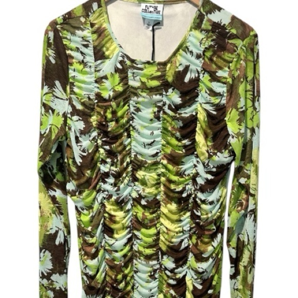 Future Collection Green Floral BodyCon Mini Dress - Picture 3 of 13